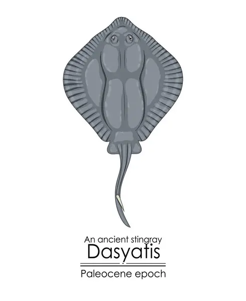 Antigo Stingray Dasyatis Uma Criatura Paleoceno Ilustração De Bancos De Imagens