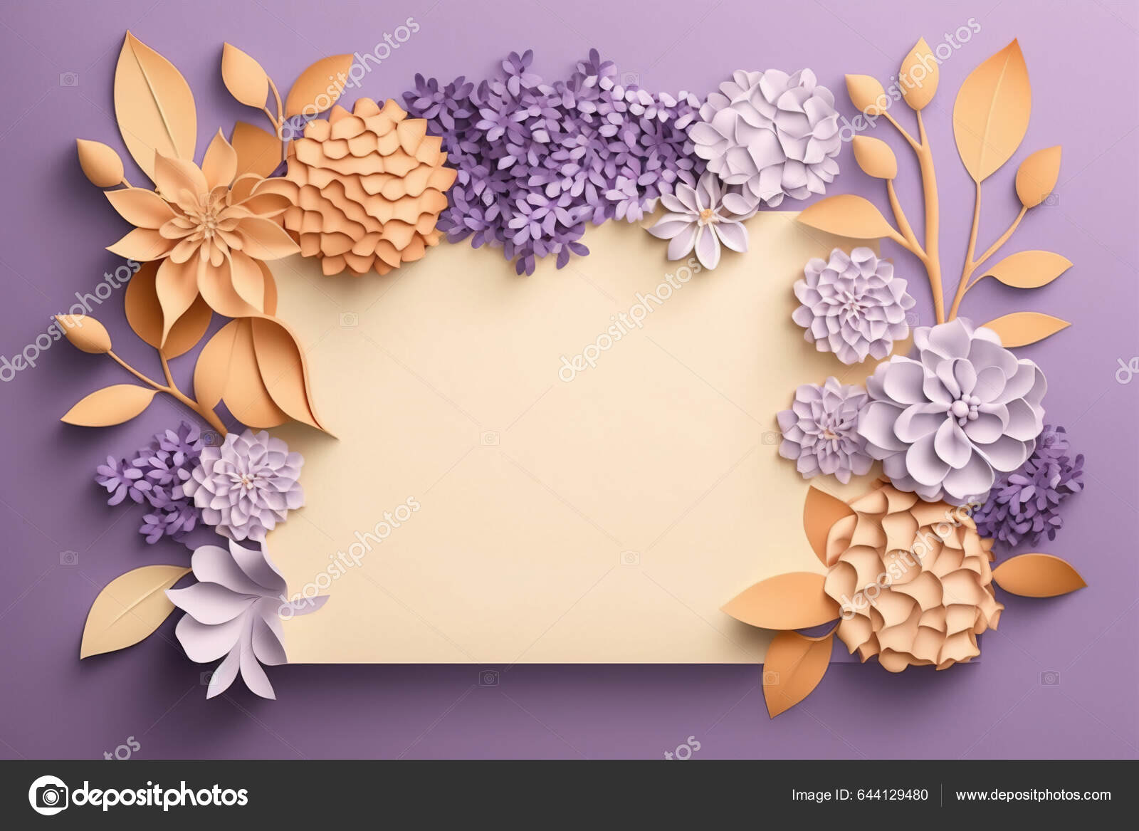 blank-greeting-card-template-colorful-flower-frame-paper-cut-style-stock-photo-anhoog-644129480