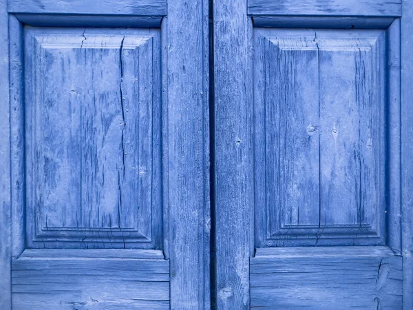 Door Blue Colored Old Wooden Door Cracked Wooden Background Surface — Stock Photo, Image