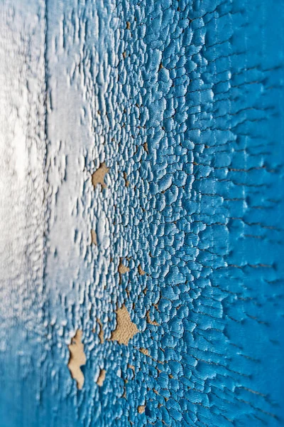 Textura Staré Popraskané Modré Umělé Kůže Abstraktní Pozadí Mělká Hloubka — Stock fotografie
