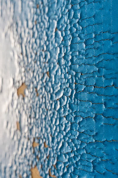 Texture Old Cracked Blue Artificial Leather Abstract Background Shallow Depth — Stock Photo, Image