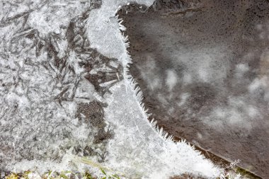 Donmuş suyun buz yüzeyi, doğal arka plan.