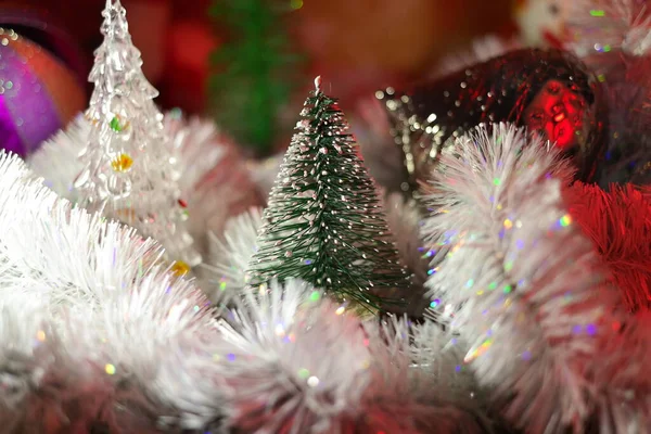 Vánoční Stromeček Nový Rok Dekorace Zimní Prázdniny Slavnostní Nálada Vílí — Stock fotografie