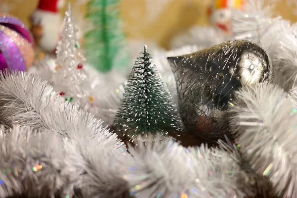 Albero Natale Giocattolo Decorazione Capodanno Vacanza Invernale Umore Festivo Luci — Foto Stock