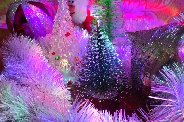 Toy Christmas Tree New Year Decoration Winter Holiday Festive Mood — Stock Photo, Image
