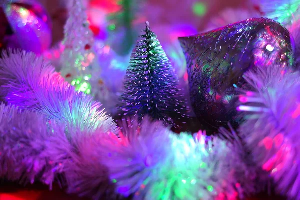 Vánoční Stromeček Nový Rok Dekorace Zimní Prázdniny Slavnostní Nálada Vílí — Stock fotografie