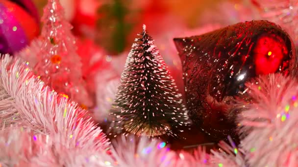 Árvore Natal Brinquedo Decoração Ano Novo Férias Inverno Humor Festivo — Vídeo de Stock