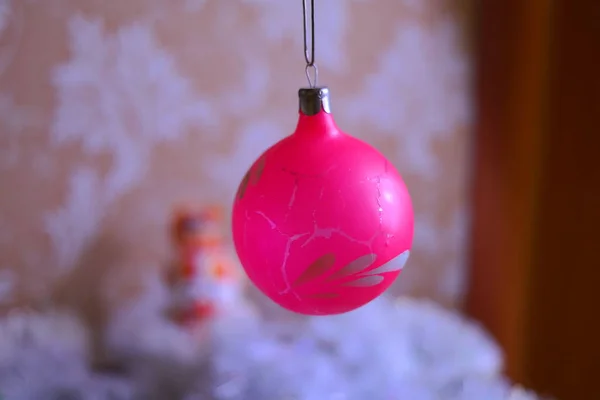 Vintage Kerstspeelgoed Kerstballen Vakantie Decoraties Glazen Speelgoed Zeer Oude Kerstversiering — Stockfoto