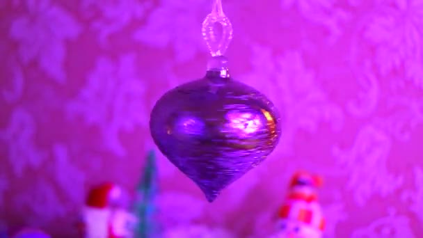Vintage Kerstspeelgoed Kerstballen Vakantie Decoraties Glazen Speelgoed Zeer Oude Kerstversiering — Stockvideo