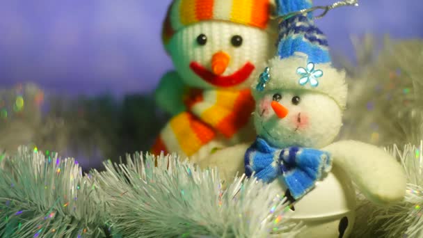 Zabawka Bałwana Świąteczny Bałwan Szczęśliwa Rodzina Bałwana Śniegu Bałwan Boże — Wideo stockowe