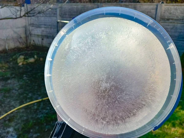 Υφή Πάγου Παγωμένο Νερό Φυσαλίδες Αέρα Στο Νερό Παγωμένος Αέρας — Φωτογραφία Αρχείου