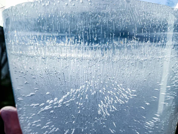 Υφή Πάγου Παγωμένο Νερό Φυσαλίδες Αέρα Στο Νερό Παγωμένος Αέρας — Φωτογραφία Αρχείου