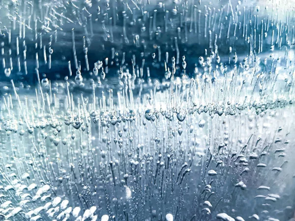 Textura Hielo Agua Congelada Burbujas Aire Agua Aire Congelado Agua —  Fotos de Stock