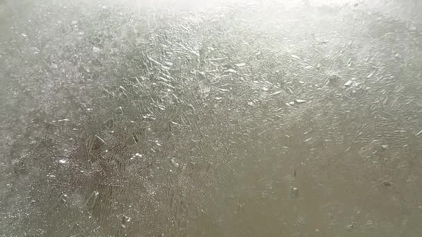 Jég Textúra Fagyasztott Víz Légbuborékok Vízben Fagyott Levegő Vízben Átlátszó — Stock videók