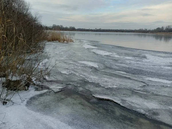 Ice River Frozen River Natural Landscape River Winter Winter River — Stock Photo, Image