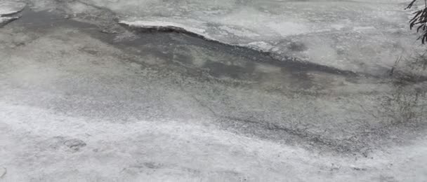 Ghiaccio Sul Fiume Fiume Ghiacciato Paesaggio Naturale Con Fiume Inverno — Video Stock
