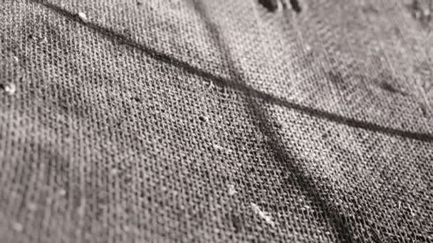 Fabric Texture Close Sackcloth Fabric Background Monochrome Texture Woven Threads — 비디오