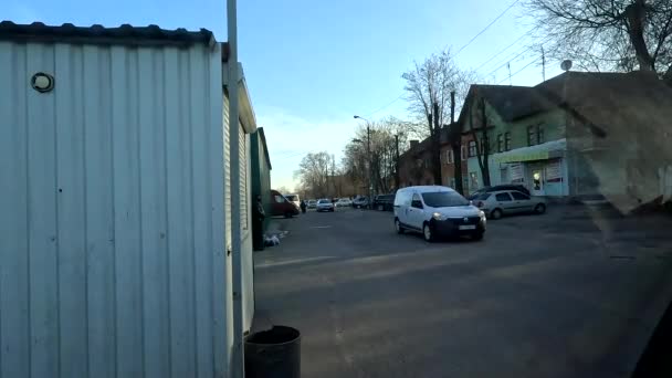 Ukraine 2023 January 12Th City Streets Old Soviet Houses People — Stok video