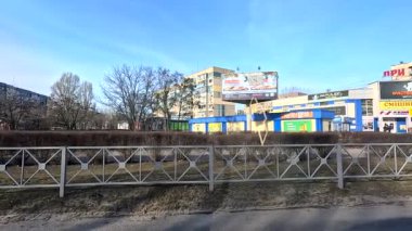 Ukraine. 2023 January 12th. city streets.old soviet houses. people on the streets. city life. 4k video