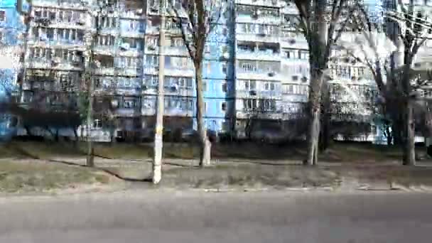Ukraine 2023 January 12Th City Streets Old Soviet Houses People — Vídeo de stock