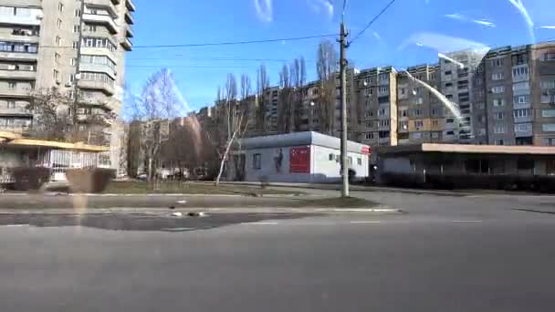 Ukraine 2023 January 12Th City Streets Old Soviet Houses People — Video