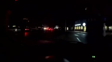 the city of Dnipro. Dnepropetrovsk region. Ukraine. January 17, 2023. city without lighting. blackout. streets without lighting. War in Ukraine. By car through the dark city. Bad roads.