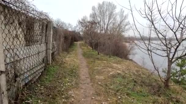 Cloudy Landscape Banks River Natural Landscape Water Walk Water Narrow — Video Stock