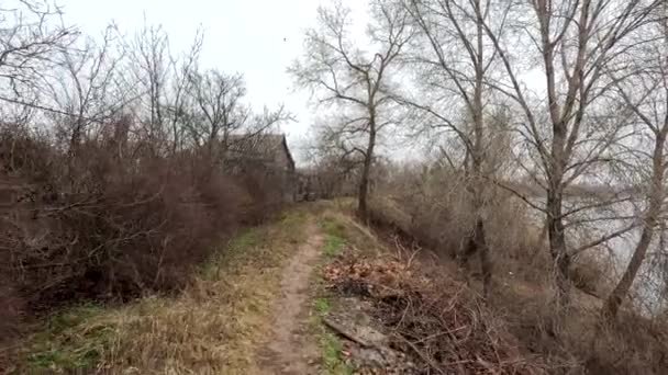 Cloudy Landscape Banks River Natural Landscape Water Walk Water Narrow — Stockvideo
