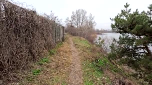 Cloudy Landscape Banks River Natural Landscape Water Walk Water Narrow — Video Stock