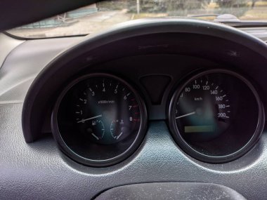 analog dashboard car. round analog speedometer. instrument arrows.