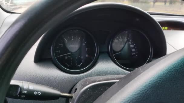Analog Dashboard Car Analog Speedometer Instrument Arrows — ストック動画