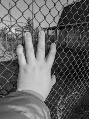 iron grate. steel mesh. the hand is holding the grate. a man's hand holds a steel mesh. conclusion. gate. fence. dream of freedom. jail. A Variety Of Prison Stories And Angles Available.