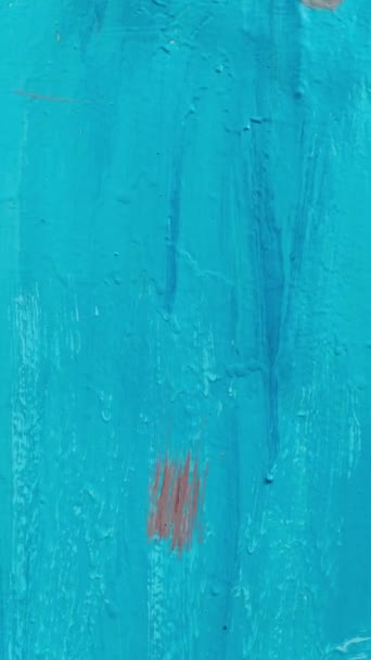 青の抽象的背景 青いペンキだ 絵具の質感 抽象的な手塗りの要素 塗料の滴や縞模様は — ストック動画