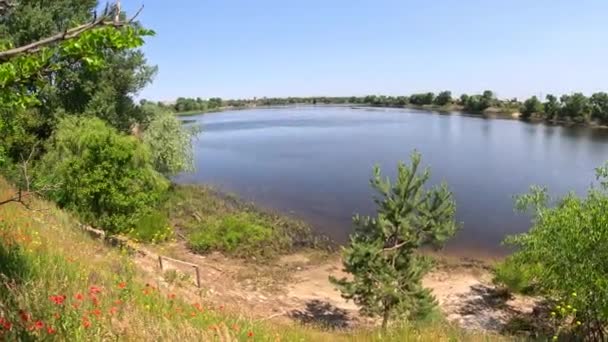 Днепр Украина Наводнение Реке Экологическая Катастрофа Наводнение Засуха Последствия Крушения — стоковое видео
