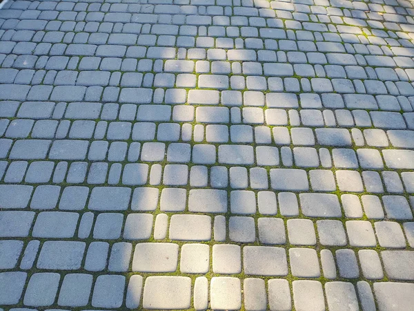 Stenen Plaveien Brick Textuur Weg Gemaakt Van Stenen Textuur Van — Stockfoto