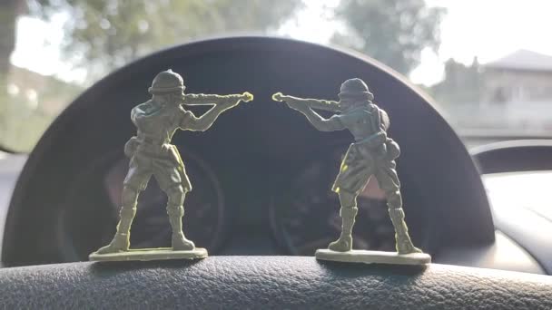 Oyuncak Askerler Savaş Silahlı Bir Asker Savaşta Yaralanma Ölüm Askeri — Stok video