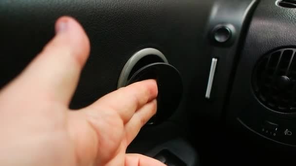 Door Handle Hand Opens Car Door Handle Car Door Interior — Stock Video