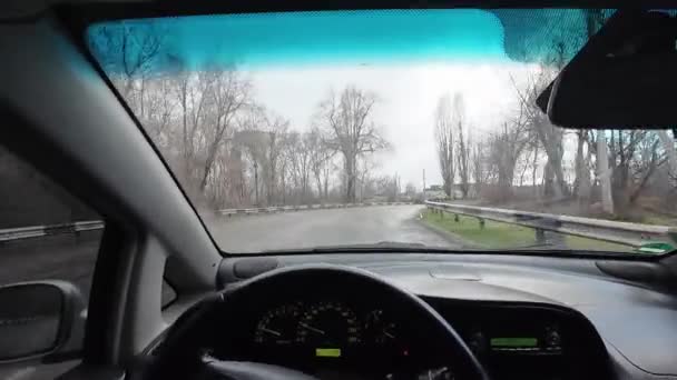 Kocsit Vezetni Kocsiban Férfiak Kezei Autó Kormányán Kocsival Utazom Üzletember — Stock videók