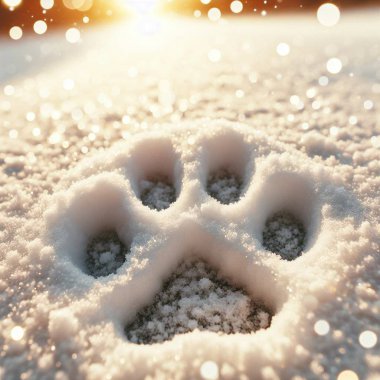 Canavarın izleri, karda izler. Karda pençe izleri var. Bir köpeğin ya da kurdun izleri. Canavarın izleri, karda izler. Kışın beyaz karda canavarın ayak izleri..