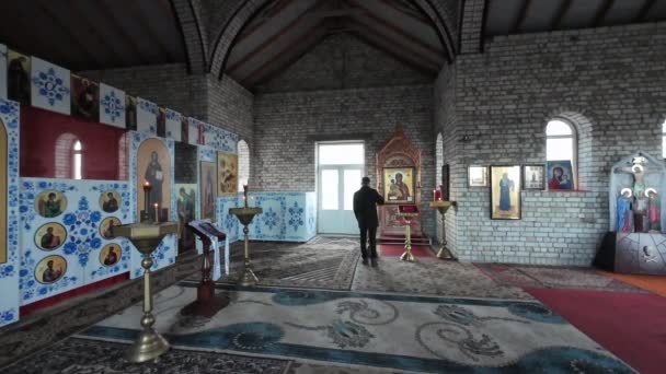 Iglesia Ortodoxa Interior Exterior Iglesia Iglesia Ortodoxa Ucraniana Interior Una — Vídeos de Stock