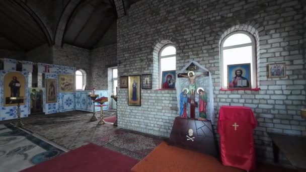 Православна Церква Внутрішній Зовнішній Вигляд Церкви Українська Православна Церква Інтер — стокове відео