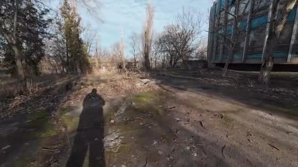 Zniszczone Budynki Starym Parku Stare Zniszczone Budynki Ukraina Ukraińskie Budynki — Wideo stockowe