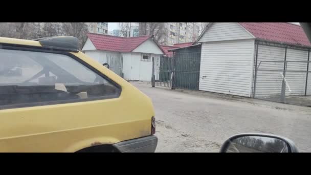 City Dnepr Ukraine 2024 City Streets Market Small Town Small — Stock Video