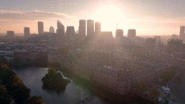 Binnenhof, Den Haag 'da havadan çekilmiş. Hollanda