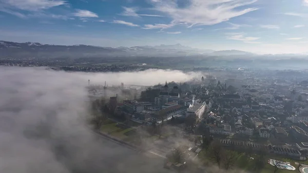 Uitzicht Vanuit Lucht Arbon Een Stad Langs Bodensee Zwitserland Bij — Stockfoto