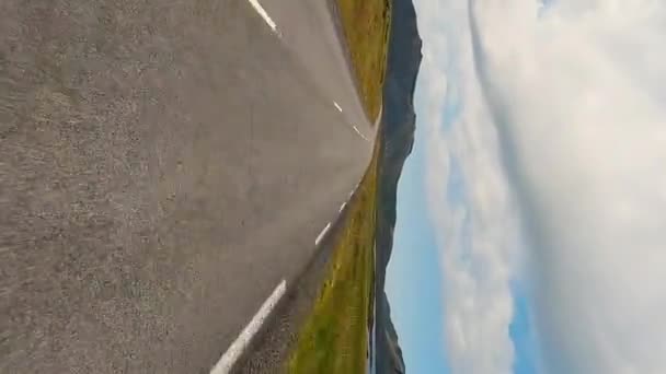 Driving Car Iceland Iceland Road Landscape Mountains Aerial Vertical Vertical — Video