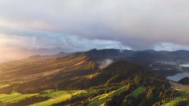Atlantik Okyanusu Azores Portekiz Avrupa Daki Sao Miguel Adasının Yeşil — Stok video