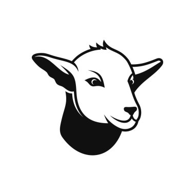 Sheep Lamb Face on White Background for Logo. Vector illustration