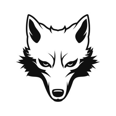 Wolf Face for Logo on White Background. Vector illustration