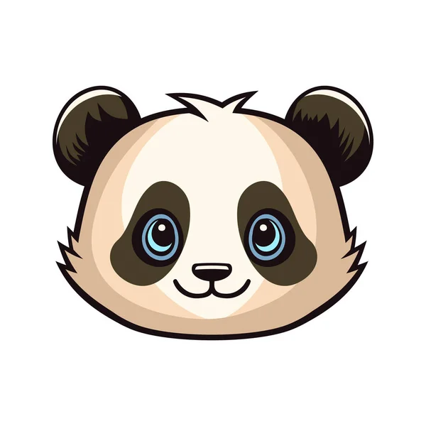 Panda Face Logo Icono Sobre Fondo Blanco Ilustración Vectorial Vectores de stock libres de derechos